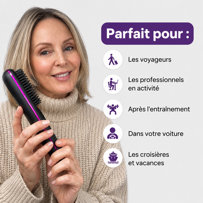 Lisséa™ — Brosse Lissante Sans Fil & Nomade
