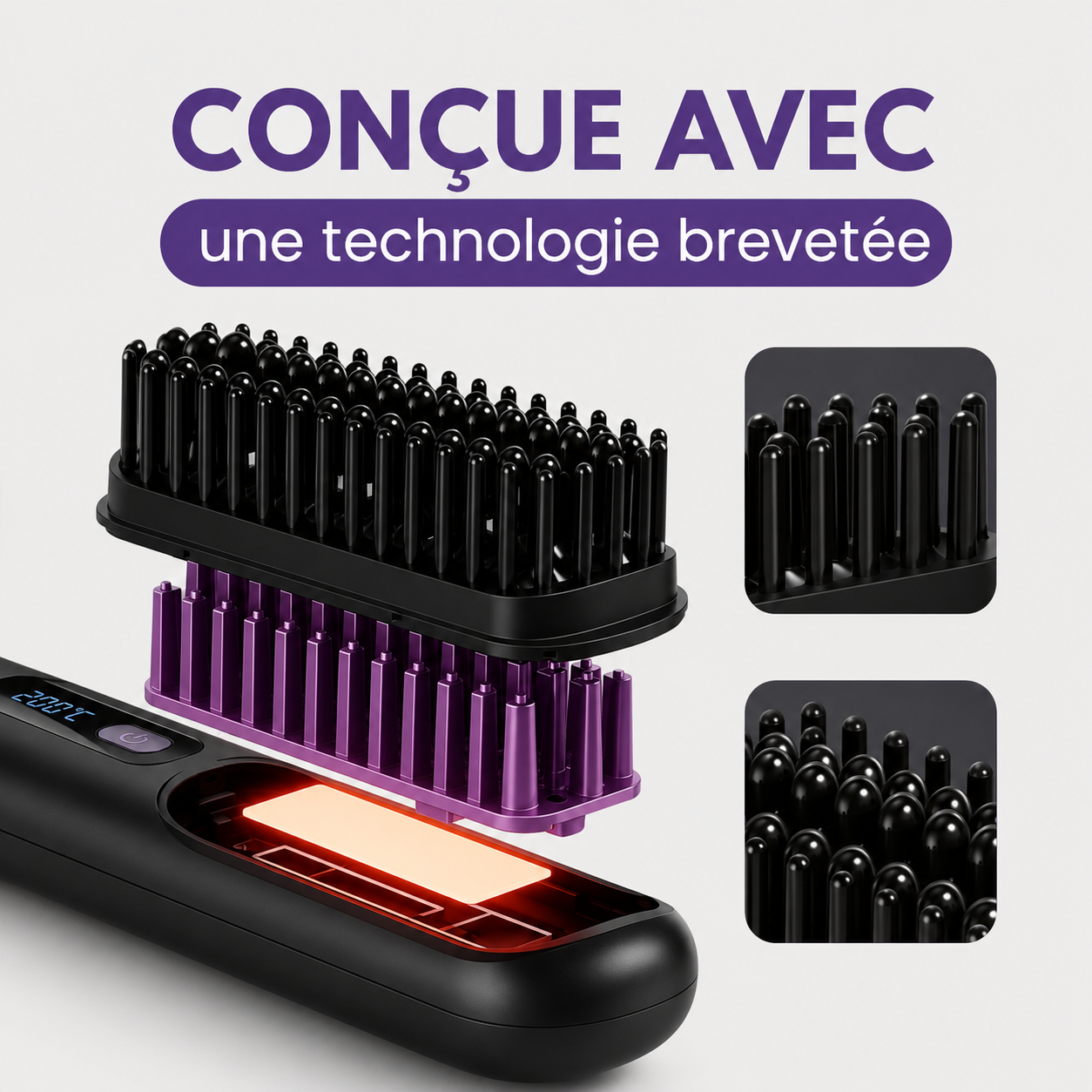 Lisséa™ — Brosse Lissante Sans Fil & Nomade