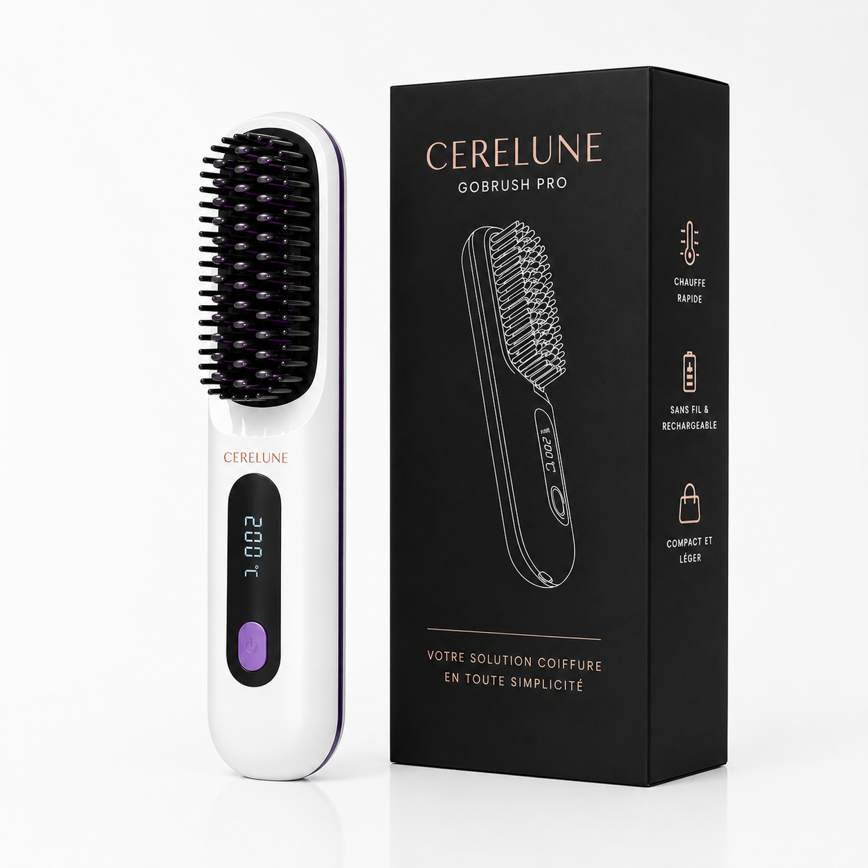 Lisséa™ — Brosse Lissante Sans Fil & Nomade