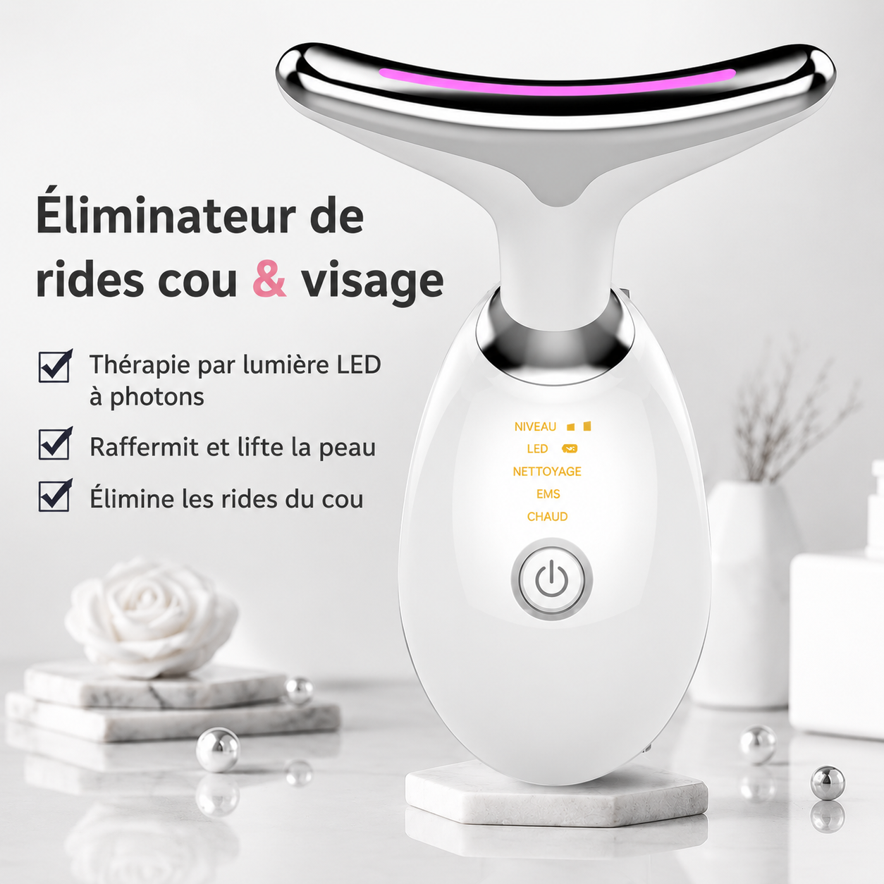 Appareil Lifting Visage & Cou — LED & EMS