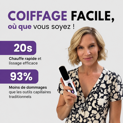 Lisséa™ — Brosse Lissante Sans Fil & Nomade